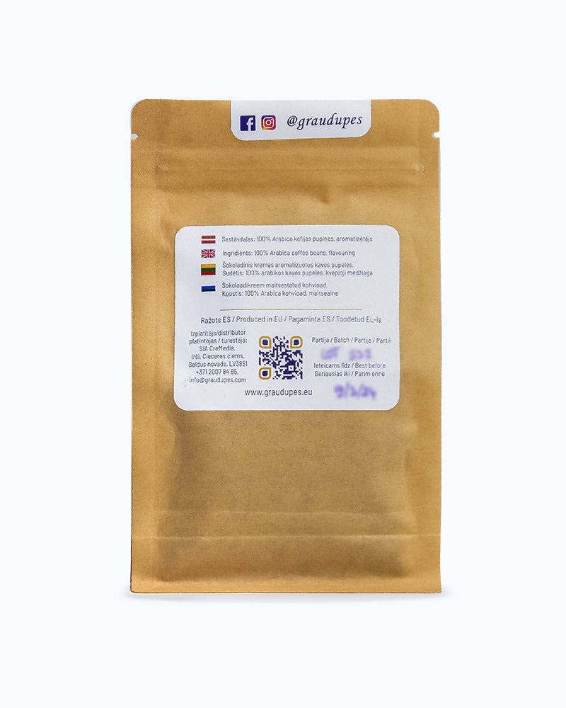 back view Chocolate Cream - Flavoured Arabica Coffee Beans