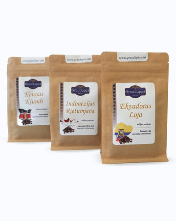Kenya-kiundi-ecuador-loja-indonesia-java-coffee-bundle-graudupes Specialty Coffee Bundle - Indonesia, Kenya, Ecuador 100%Arabica Coffee Beans