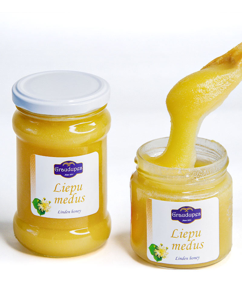 Linden honey jar - linden tree honey - linden flower honey - linden raw honey - wild linden honey