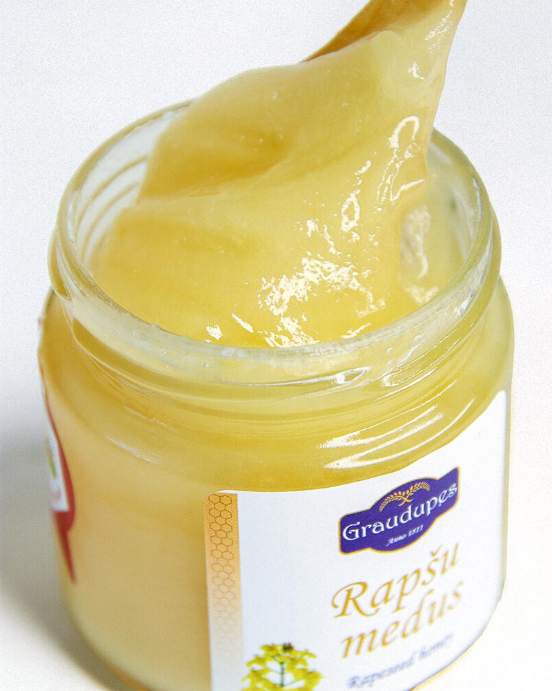 Rapeseed honey jar - raw rapeseed honey