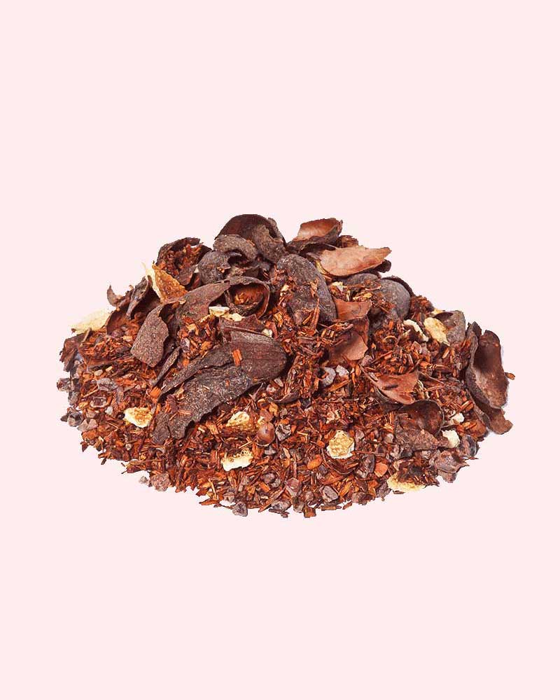 Caramel Lime, Graudupes Rooibos Tea Blend, Loose leaf tea Rooibos mix with cocoa pieces and dried lemon peel, Caramel and Lime Taste.