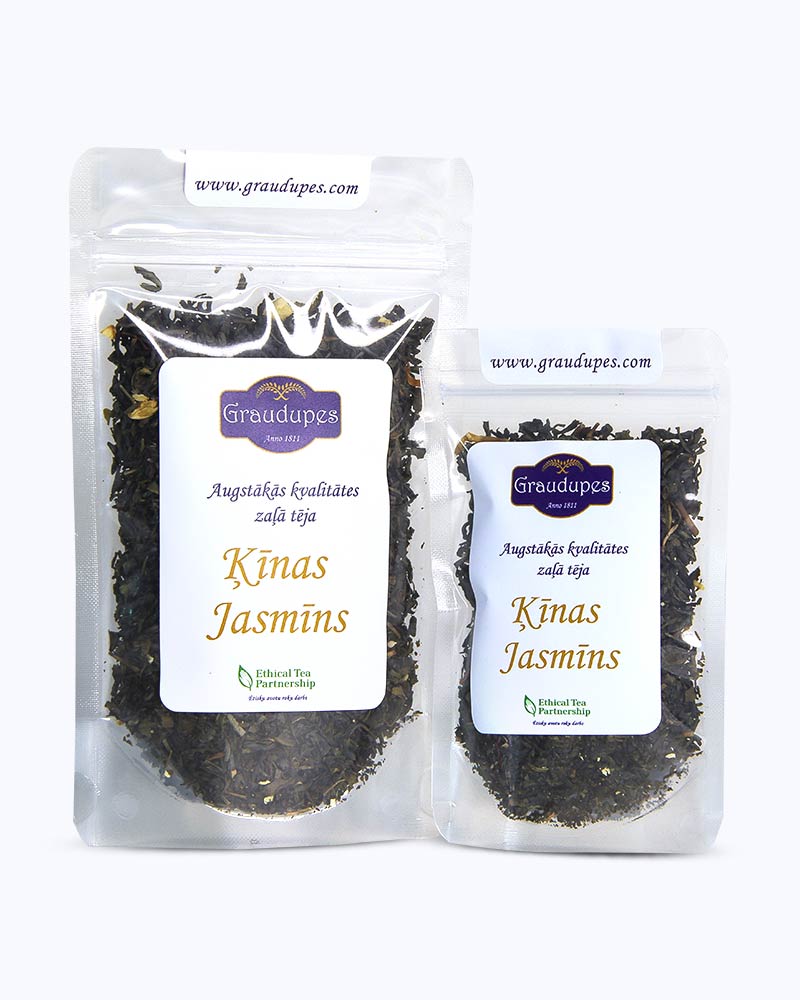 China Jasmine Tea, Graudupes Classic Green Tea, Premium Loose Leaf Green Tea with Jasmine Flower Petals.