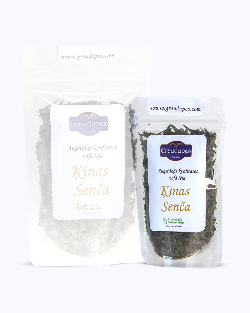Packed loose leaf tea 25 gram size. China Sencha Tea, Graudupes Classic Green Tea, Premium Loose Leaf Green Tea.