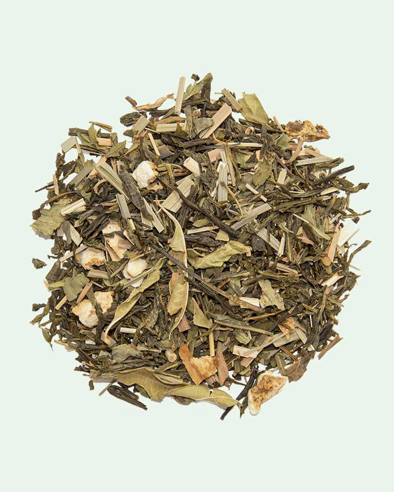 Cool Mango, Graudupes Whole Leaf Green Tea Blend, Sencha Loose leaf tea with Mango and Peppermint.