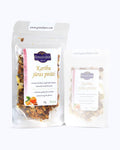 Packed loose leaf tea 50 gram size. Pirates of the Caribbean, Graudupes Tropical Fruit Tea Blend, Tropical fruits, Loose leaf tea with tropical fruit pieces, Caramel & Tangerine Taste.