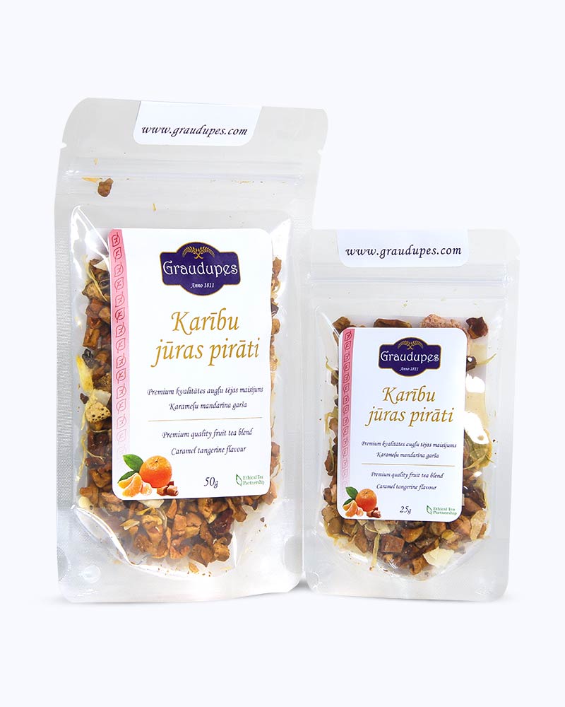 Pirates of the Caribbean, Graudupes Tropical Fruit Tea Blend, Tropical fruits, Loose leaf tea with tropical fruit pieces, Caramel & Tangerine Taste.