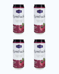 pack of 4 cans x 330ml, Graudupes Raspberry & Basil Kombucha - Natural Fermented Tea Drink With Fruit Juice and Probiotics.