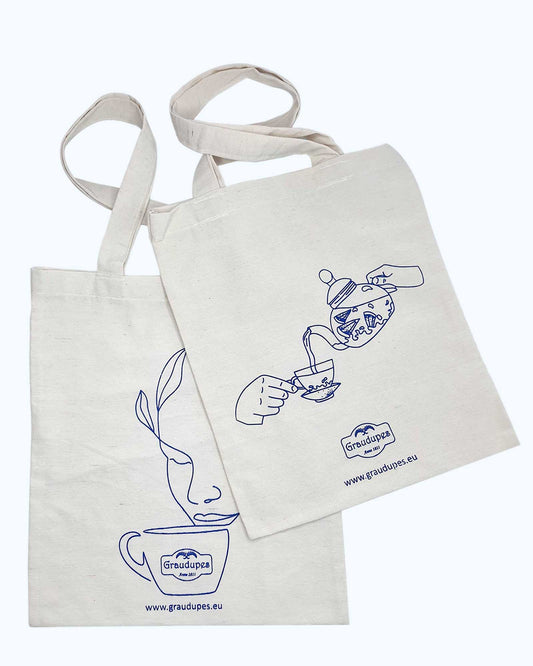 Natural Cotton Tote Bag [40cm X 35cm] Eco-friendly Canvas Shopping Bag Artwork 1 and 2 displayed together