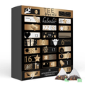 XL Tea Advent Calendar Golden Christmas by Graudupes, gold box with 24 numbered doors