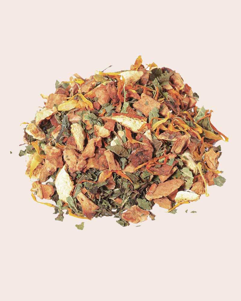 Evening Lullaby - Graudupes Natural Herbal Tea Blend, Loose leaf tea with Verbena, Tulsi, Valerian, Lady's Mantle and Orange. Calming Herbal Mix.