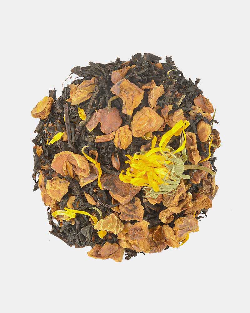 Mozart’s Symphony, Graudupes Whole Leaf Black Tea Blend, Assam loose leaf tea with Marzipan.