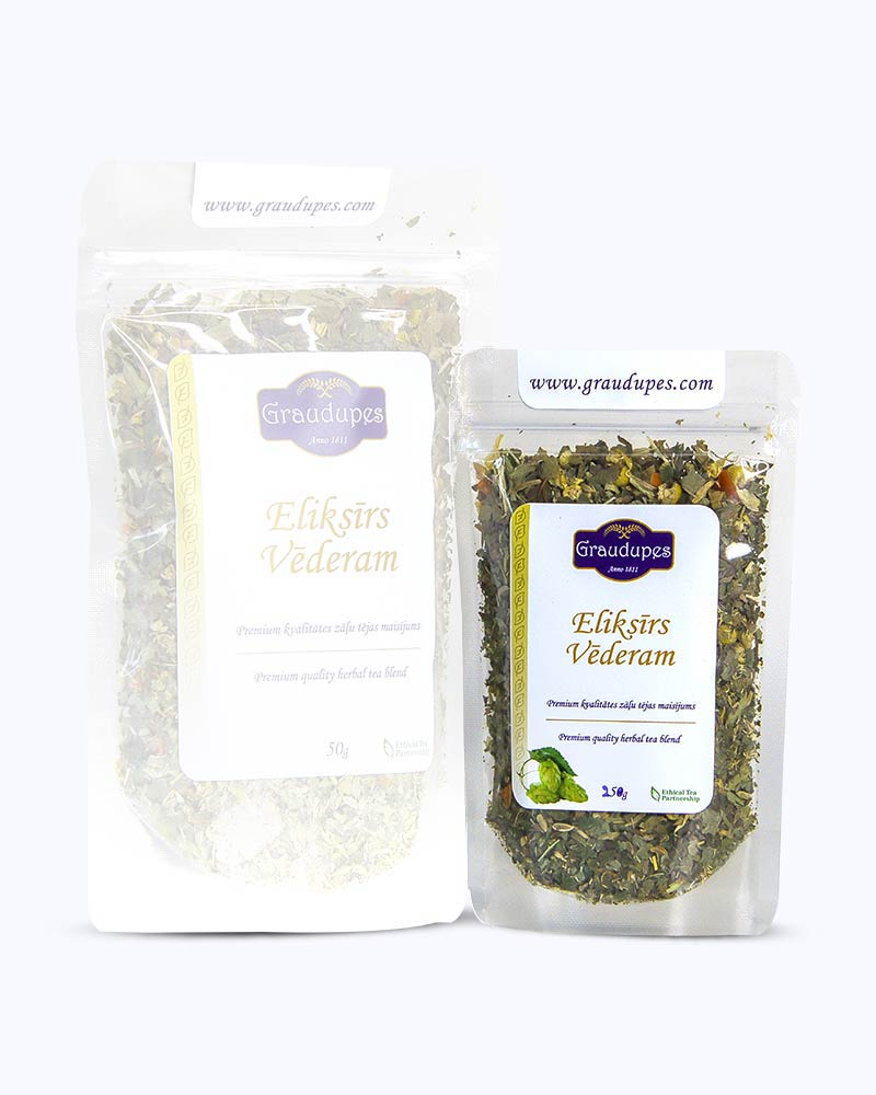 Packed loose leaf tea 25 gram size. Stomach Elixir, Graudupes Natural Herbal tea blend, Loose leaf tea with Stomach Settling Herbs Mix.