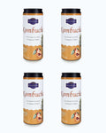 Pack of 4 cans x 330ml, Graudupes Pineapple & Peach Kombucha - Natural Fermented Tea Drink With Fruit Juice and Probiotics.