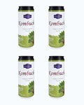 pack of 4 cans x 330ml, Graudupes Rhubarb Kombucha  - Natural Fermented Tea Drink With Fruit Juice and Probiotics.