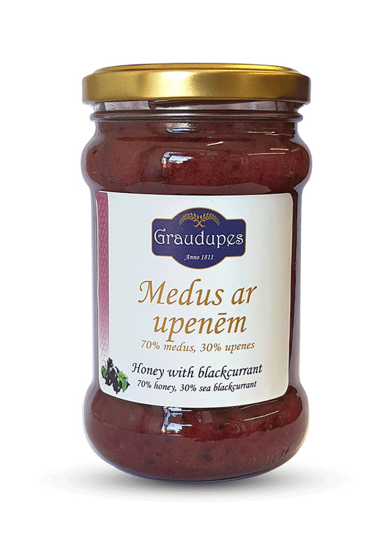 Honey with blackcurrant jar - blackcurrant honey